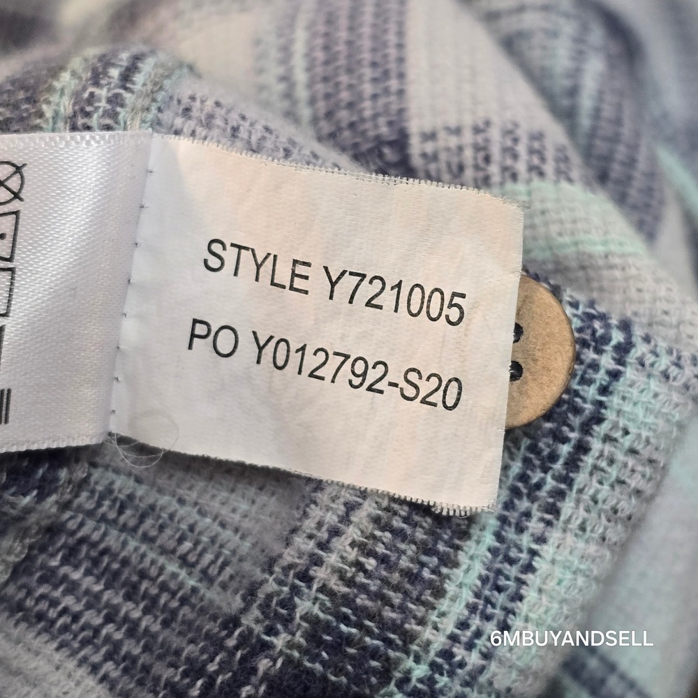 Royal Robbins Mens XL Blue Green Plaid Organic Cotton Relaxed Fit Shirt Y721005 - Picture 5 of 12